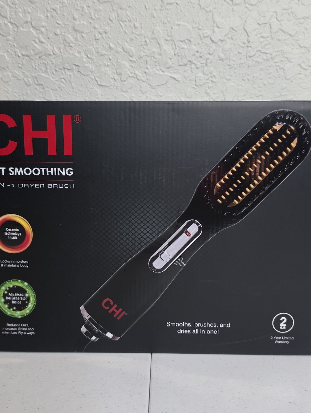 CHI Hot Smoothing 3-in-1 Dryer Brush - Black